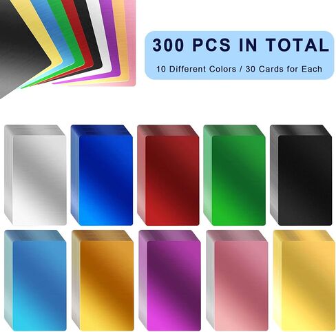 300 Pcs Metal Business Card Blanks Colorful Metal Business Cards for Customize Name Reliable Multipurpose Aluminum Blanks in Kuwait