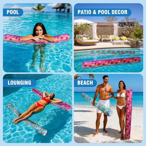 Inflatable Swim Pool Noodles, 2 Pack Inflatable Jumbo Pool Noodles Floats, 56 Inch x 6.5 Inch Pool Floats for Adults, Pool Floats Toys for Swimming Pool, Beach & Lake in Saudi Arabia
