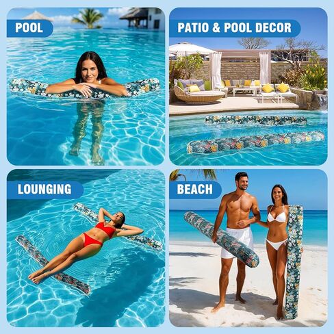 Inflatable Swim Pool Noodles, 2 Pack Inflatable Jumbo Pool Noodles Floats, 56 Inch x 6.5 Inch Pool Floats for Adults, Pool Floats Toys for Swimming Pool, Beach & Lake in Kuwait