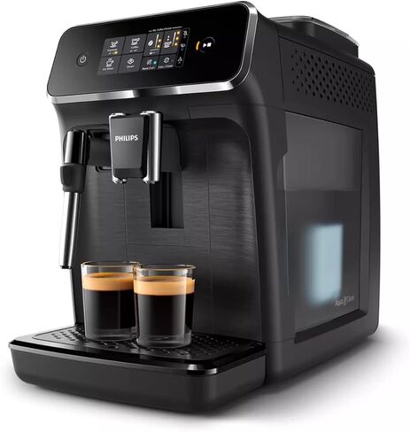 PHILIPS 2200 Series Fully Automatic Espresso Machine, Classic Milk Frother, 2 Coffee Varieties, Intuitive Touch Display, 100% Ceramic Grinder, AquaClean Filter, Aroma Seal, Black (EP2220/14) in Saudi Arabia