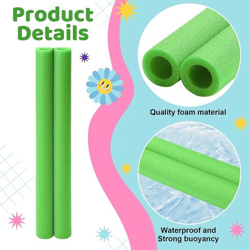 Hanaive 2 Pack Jumbo Pool Noodles 41 Inch x 4.1 Inch Foam Swim Hollow Swimming Noodle Bulk Bright Pool Noodles Floats Heavy Duty for Swimming Floating Craft Projects Decorations in Saudi Arabia
