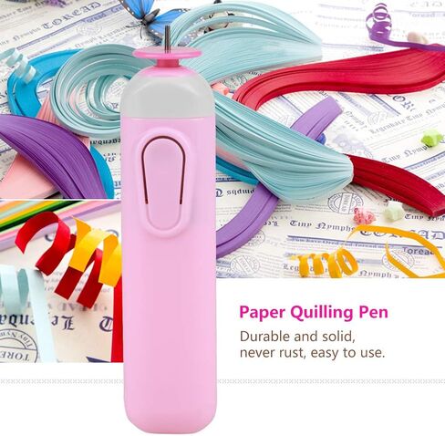 Electric Paper Quilling Pen, Electric Paper Winder, Automated Origami Winder Curling Pen for Paper Rolling Crafts (Pink) in Saudi Arabia