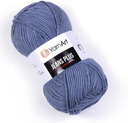 Yarn Art Jeans Plus Yarn, 55% Cotton 45% Polyacrylic, 100 g (3.5 oz), 160 m (174 yds), Yarn Weight: 4 : Worsted-Aran (11) in Saudi Arabia