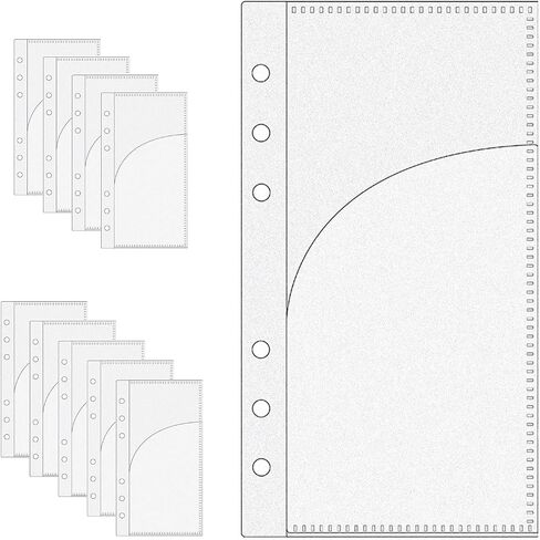 NatsumeBasics 10 A6 Binder Pockets Mass Class Occants zipless Pink 2 Layer Pockets For 6 Rings Binder Binder Organizer (Pink) in Kuwait