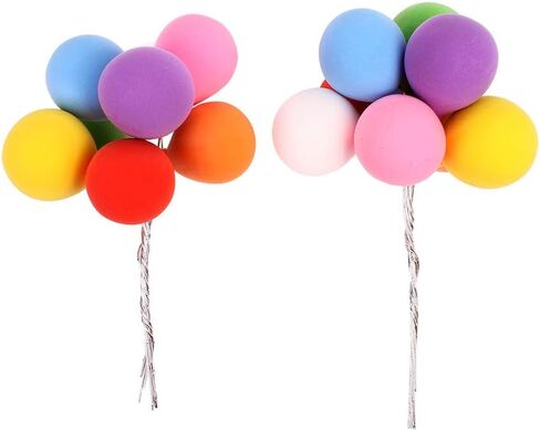 2 مجموعات (16pcs) رومانسية ملونة البالون كعكة أعلى كب كيك يختار الزفاف عيد ميلاد ديكورات الحفلة الحزب لصالح الحلوى كب كيك توببر مختارات الحزب زخرفة الزخرفة in Saudi Arabia
