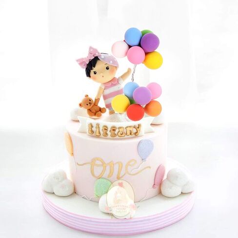 2 مجموعات (16pcs) رومانسية ملونة البالون كعكة أعلى كب كيك يختار الزفاف عيد ميلاد ديكورات الحفلة الحزب لصالح الحلوى كب كيك توببر مختارات الحزب زخرفة الزخرفة in Saudi Arabia