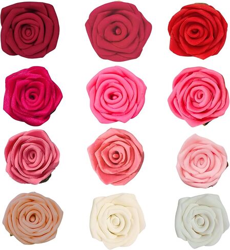 Confect Edible Rose Toppers – Edible Rose Cupcake & Cake Toppers for Decorating Cakes, Cupcakes, & Doughnuts- Vegan, Gluten-Free, Nut-Free, Soy-Free, Dairy-Free, Palm Oil-Free - Pack of 12 in Saudi Arabia