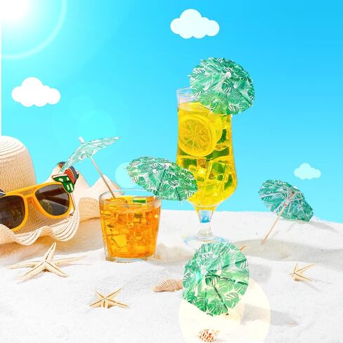150 Pieces Drink Umbrellas Cocktail Picks Parasol Cocktail Umbrellas Sticks with Wood Toothpicks for Summer Hawaiian Cupcake Toppers Umbrella Handmade Sticks Party Decor (Circular Stripes Style) in Saudi Arabia