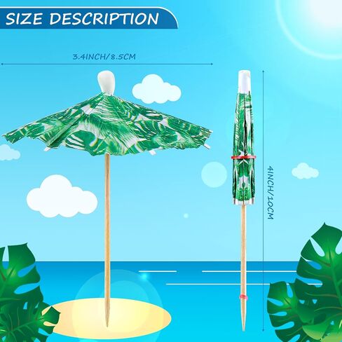 150 Pieces Drink Umbrellas Cocktail Picks Parasol Cocktail Umbrellas Sticks with Wood Toothpicks for Summer Hawaiian Cupcake Toppers Umbrella Handmade Sticks Party Decor (Circular Stripes Style) in Saudi Arabia