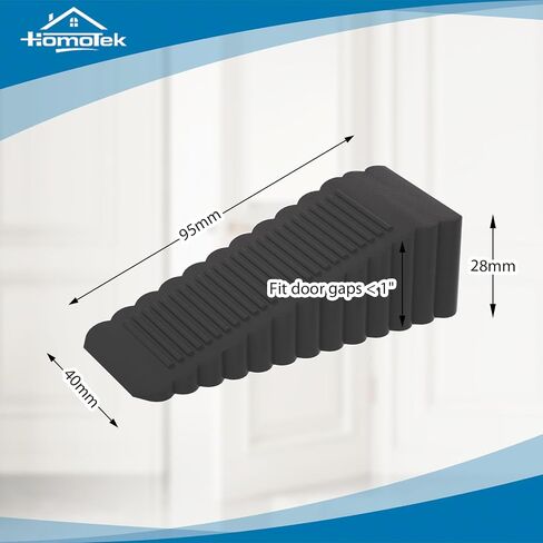 HOMOTEK 4 Pack Wedge Rubber Door Stops - Non-Slip Stoppers for Narrow Gaps 5-10mm, Stackable up to 15-45mm - White Floor & Wall Protector for Door Bottom in Saudi Arabia