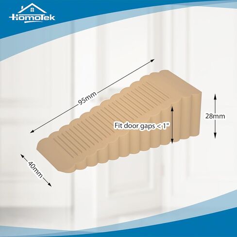 HOMOTEK 4 Pack Wedge Rubber Door Stops - Non-Slip Stoppers for Narrow Gaps 5-10mm, Stackable up to 15-45mm - White Floor & Wall Protector for Door Bottom in Saudi Arabia