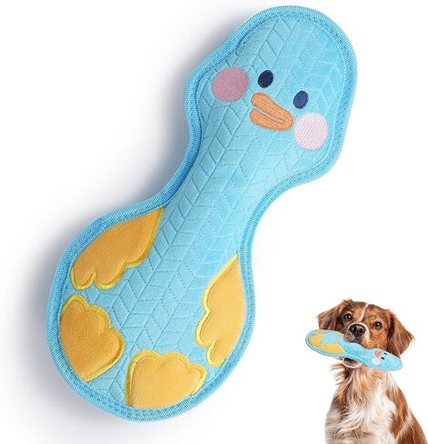 Duck Squeaky Dog Toy, New 2025 Indestructible Dog Toy for Aggressive Chewers, Stuffed Toy with Two Tough Layers, Interactive Tug Training to Keep Them Busy, Yellow in Kuwait