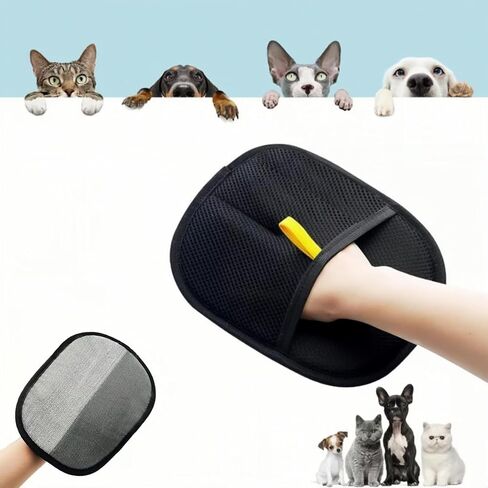 Double Sided Grooming Glove for Pets, Pet Hair Remover Gloves for Dog & Cat, Reusable Silicone Gloves for Shedding, Bathing, Washing & Static Removal, Grooming Gloves for Cats & Dogs (1PCS) in Saudi Arabia