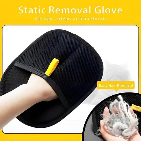 Double Sided Grooming Glove for Pets, Pet Hair Remover Gloves for Dog & Cat, Reusable Silicone Gloves for Shedding, Bathing, Washing & Static Removal, Grooming Gloves for Cats & Dogs (1PCS) in Saudi Arabia