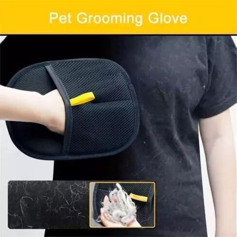 Double Sided Grooming Glove for Pets, Pet Hair Remover Gloves for Dog & Cat, Reusable Silicone Gloves for Shedding, Bathing, Washing & Static Removal, Grooming Gloves for Cats & Dogs (1PCS) in Saudi Arabia