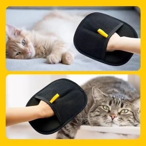 Double Sided Grooming Glove for Pets, Pet Hair Remover Gloves for Dog & Cat, Reusable Silicone Gloves for Shedding, Bathing, Washing & Static Removal, Grooming Gloves for Cats & Dogs (1PCS) in Saudi Arabia