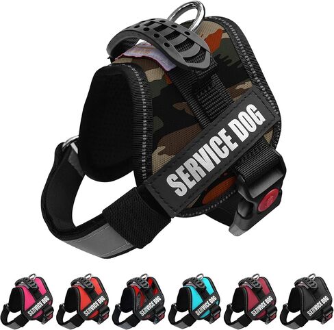 ALBCORP Reflective Service Dog Vest/Harness, Woven Polyester & Nylon, Comfy Soft Padding, Small, RED in Kuwait