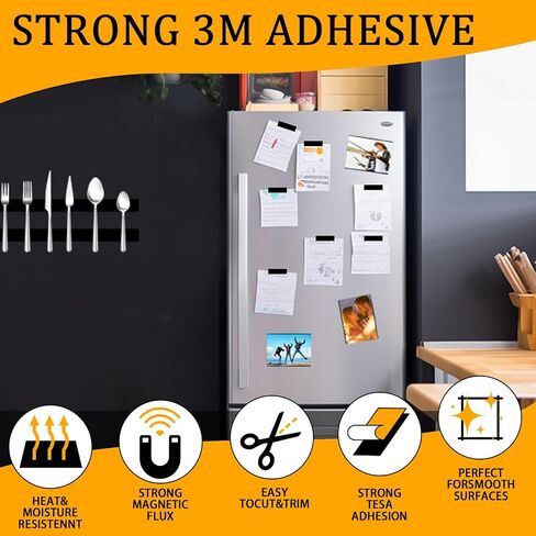 2 Rolls Magnetic Tapes, Flexible Magnet Strips with 3M Adhesive Backing, 10 Feet x 0.5"W Each Roll for DIY, Crafting, and Organizational Projects. in Kuwait
