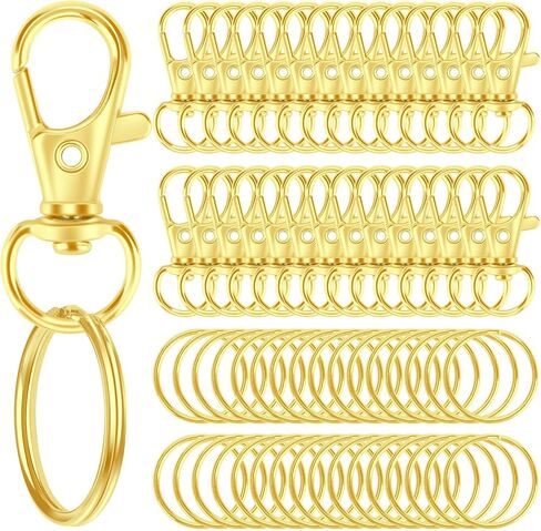 60PCS Keychain Making Kit, Including 30PCS Keychain Clips Hooks and 30PCS Key Chain Rings, Keychain Accessories, Lobster Claw Clasps with Keychain Rings for Crafts in Saudi Arabia
