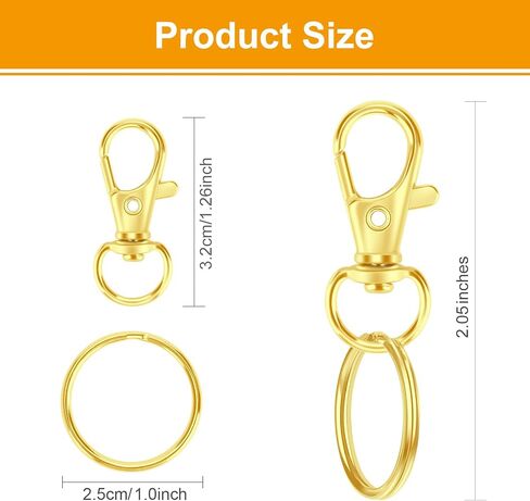 60PCS Keychain Making Kit, Including 30PCS Keychain Clips Hooks and 30PCS Key Chain Rings, Keychain Accessories, Lobster Claw Clasps with Keychain Rings for Crafts in Saudi Arabia