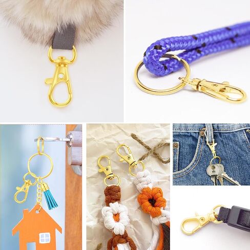 60PCS Keychain Making Kit, Including 30PCS Keychain Clips Hooks and 30PCS Key Chain Rings, Keychain Accessories, Lobster Claw Clasps with Keychain Rings for Crafts in Saudi Arabia