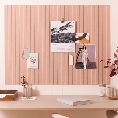 Large Felt Bulletin Board - Stylish Perfectly Sized 35" x 47" Cork Board Alternative for Office & Wall Decor – 12 Customizable Adhesive Tiles w/Golden Pins are Perfect to Display Your Photos in Saudi Arabia
