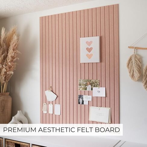 Large Felt Bulletin Board - Stylish Perfectly Sized 35" x 47" Cork Board Alternative for Office & Wall Decor – 12 Customizable Adhesive Tiles w/Golden Pins are Perfect to Display Your Photos in Saudi Arabia
