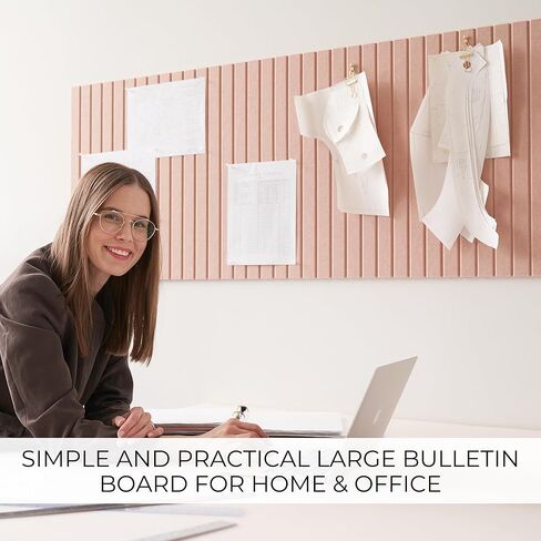 Large Felt Bulletin Board - Stylish Perfectly Sized 35" x 47" Cork Board Alternative for Office & Wall Decor – 12 Customizable Adhesive Tiles w/Golden Pins are Perfect to Display Your Photos in Saudi Arabia
