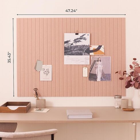 Large Felt Bulletin Board - Stylish Perfectly Sized 35" x 47" Cork Board Alternative for Office & Wall Decor – 12 Customizable Adhesive Tiles w/Golden Pins are Perfect to Display Your Photos in Saudi Arabia
