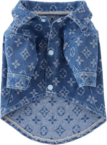 Fashionable Denim Dog Jacket, Suitable for Small to Medium-Sized Dogs to Wear All Year Round, Machine Washable, CW009 (X-Large) in Saudi Arabia