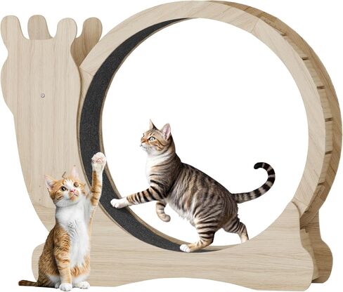 Greesum Cat Exercise Wheel, Large Cat Exercise Running Wheel with Locking Mechanism/Silent Wheel/Carpeted Runway,Cat Treadmill for Indoor Cats, L in Saudi Arabia