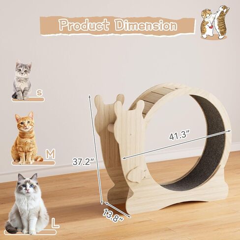 Greesum Cat Exercise Wheel, Large Cat Exercise Running Wheel with Locking Mechanism/Silent Wheel/Carpeted Runway,Cat Treadmill for Indoor Cats, L in Saudi Arabia