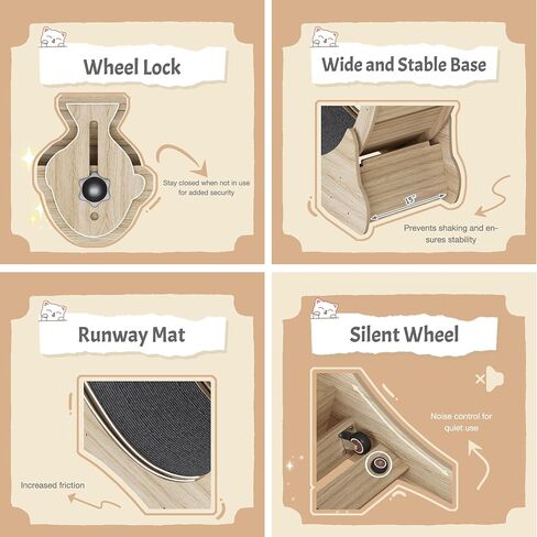 Greesum Cat Exercise Wheel, Large Cat Exercise Running Wheel with Locking Mechanism/Silent Wheel/Carpeted Runway,Cat Treadmill for Indoor Cats, L in Saudi Arabia