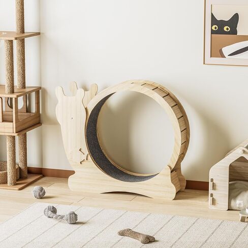 Greesum Cat Exercise Wheel, Large Cat Exercise Running Wheel with Locking Mechanism/Silent Wheel/Carpeted Runway,Cat Treadmill for Indoor Cats, L in Saudi Arabia