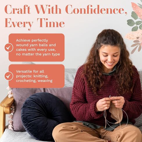 ClarArti Yarn Ball Winder for Crocheting, Knitting, & Other Yarn Crafts | Quick, Quiet, Creates Yarn Balls & Yarn Cakes | Medium Capacity, Can Handle Average Size Yarn Skeins in Kuwait