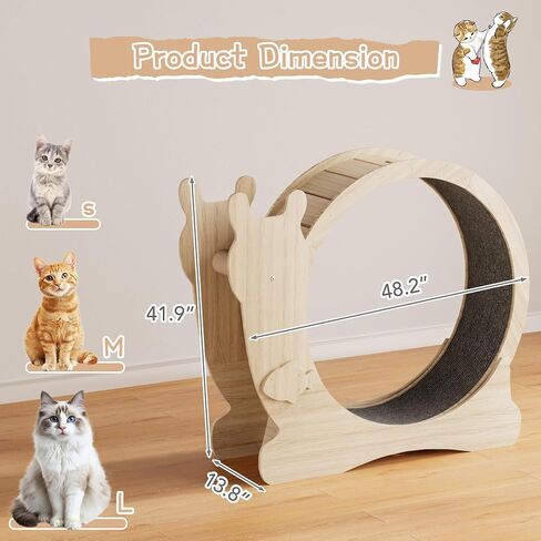Greesum Cat Exercise Wheel, Large Cat Exercise Running Wheel with Locking Mechanism/Silent Wheel/Carpeted Runway,Cat Treadmill for Indoor Cats, L in Saudi Arabia
