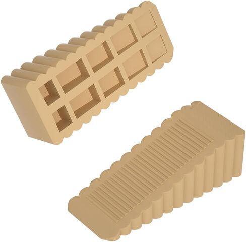 HOMOTEK 2 Pack Wedge Rubber Door Stops - Non-Slip Stoppers for Door Gaps 5-23mm, Wall & Floor Protector for Bottom of Door, White in Saudi Arabia