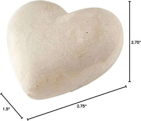 Santa Barbara Design Studio Pure Design Paper Mache Heart Decorations for Home, 2.75" x 2.75", Natural in Kuwait