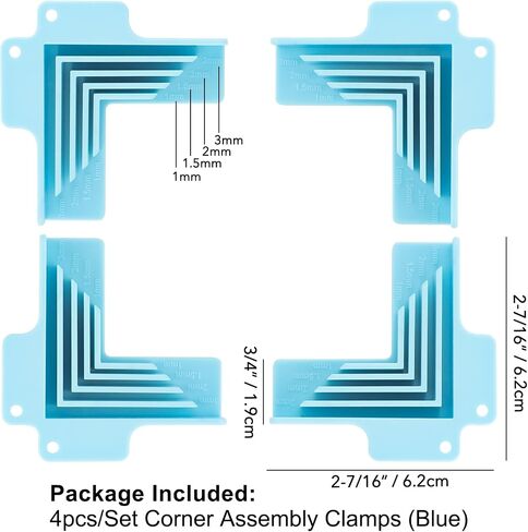 4Pack Corner/Divider Assembly ، Clamps Corner Guides Cartonnage Corner Tool (3 مم ، 2 مم ، 1.5 مم ، 1 مم). in Saudi Arabia