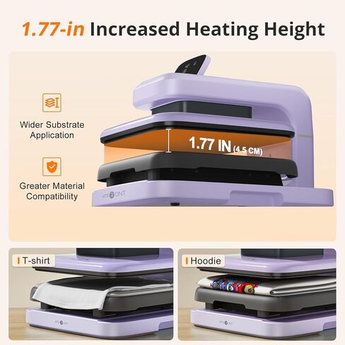 HTVRONT Auto Heat Press 2 - Heat Press Machine for T Shirts with Adjustable Pressure & Higher Heating Height, Heats Up Fast and Evenly Heat Press 15x15 for HTV, Sublimation, Heat Press Projects in Saudi Arabia