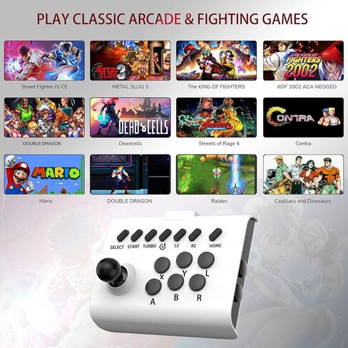 عصا التحكم في لعبة ArVin Arcade Fight Stick لجهاز iPhone iOS Android PC Fighting Stick لجهاز Nintendo Switch/PS3/PS4 Arcade Rocker Gamepad مع Turbo & Marco للمحاكيات/Cloud/PS Remote Play/Steam in Kuwait