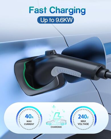EV Charger Extension Cable, 50Amp 20ft J1772 Extension Cord Compatible with Level 1/Level 2 EV Charger, SAE J1772 Car Charger Extension Cable with Carrying Bag, IP66 50A EV Charging Extension Cable in Kuwait