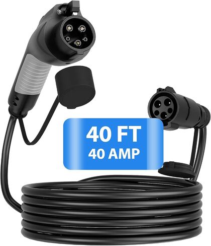 EV Charger Extension Cable, 50Amp 20ft J1772 Extension Cord Compatible with Level 1/Level 2 EV Charger, SAE J1772 Car Charger Extension Cable with Carrying Bag, IP66 50A EV Charging Extension Cable in Kuwait