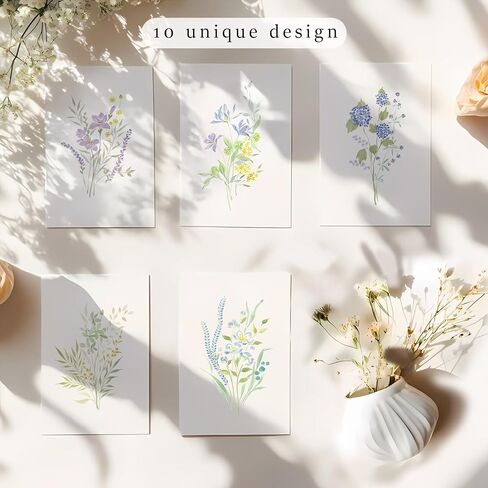 VJQ Blank cards, 24 Pack Blank Greeting Cards, Watercolor Blank Note Cards, Blank Cards 4x6 for all Occasions, 12 Design Stationary Set in Saudi Arabia