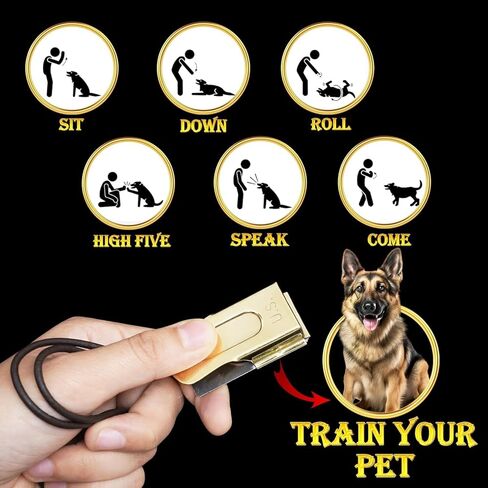 Mythrojan Brass and Steel Pet Training Clicker Puppy Dog Training Cricket Clicker U.S. Engraved WII Military Gear Metal Clicker in Kuwait