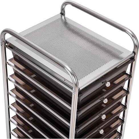 Seville Classics Rolling Utility Organizer Storage Cart ، للمكتب المنزلي ، المدرسة ، الفصل الدراسي ، سجل القصاصات ، هواية ، حرفة ، 15 درجًا ، أسود in Kuwait
