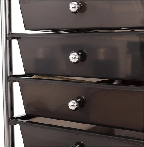 Seville Classics Rolling Utility Organizer Storage Cart ، للمكتب المنزلي ، المدرسة ، الفصل الدراسي ، سجل القصاصات ، هواية ، حرفة ، 15 درجًا ، أسود in Kuwait