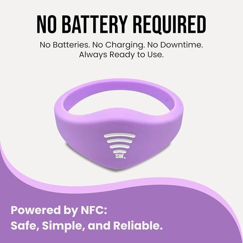 Kids ID Bracelet, Fitted NFC Safety Wristband, Waterproof Slip-On ID Band | Waterproof silicone; not GPS; wrist or ankle wear; ideal for theme parks, travel & beaches; slip-on fit in Kuwait