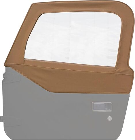 Jeep Half Doors for 1997 to 2006 Jeep Wrangler TJ - Black, Sailcloth Vinyl - 2 Door Skins with Plastic Clear Windows - Factory OEM Precision Fit Replacement - Upper Door Skin (Set of 2) in Saudi Arabia