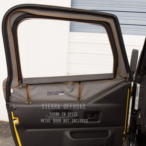 Jeep Half Doors for 1997 to 2006 Jeep Wrangler TJ - Black, Sailcloth Vinyl - 2 Door Skins with Plastic Clear Windows - Factory OEM Precision Fit Replacement - Upper Door Skin (Set of 2) in Saudi Arabia